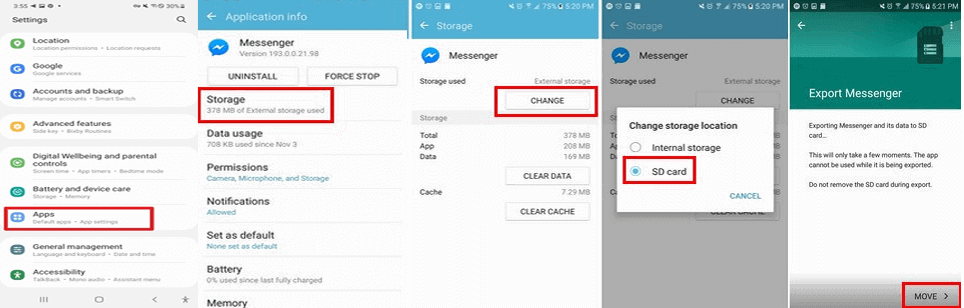 adicionar armazenamento externo
