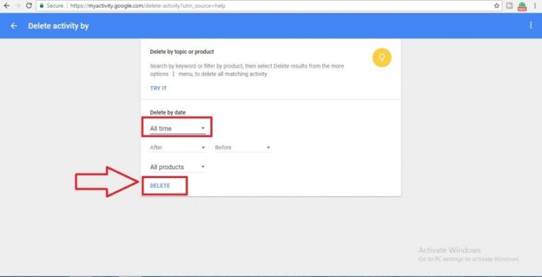 limpar o histórico de pesquisa no telefone Android