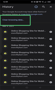 excluir o histórico de pesquisa do Android