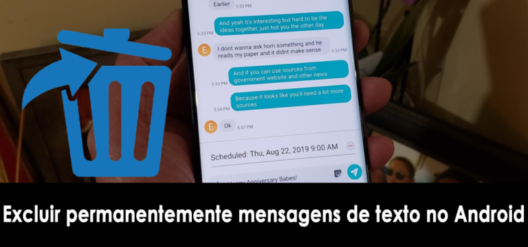 excluir permanentemente mensagens de texto no Android