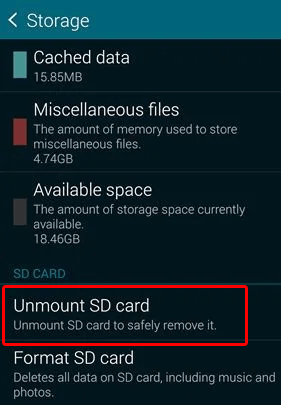 cartão SD não aparece Android