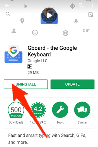 Desinstale e reinstale o Gboard