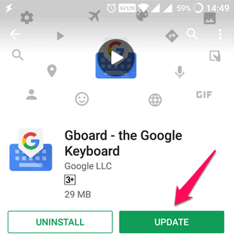 Gboard não funcionar problema em telefone/tablet Android
