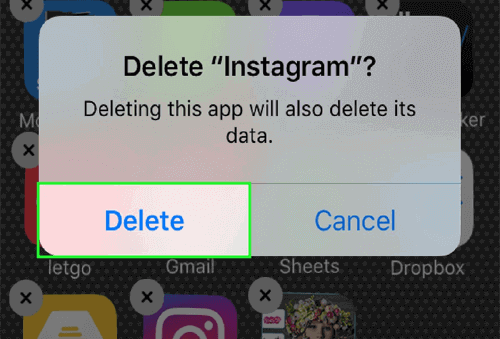 reinstale o aplicativo Instagram