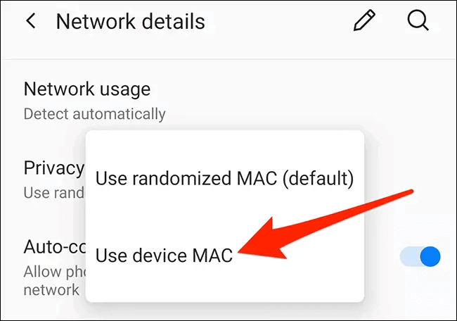 Desative o recurso Randomizado do Mac