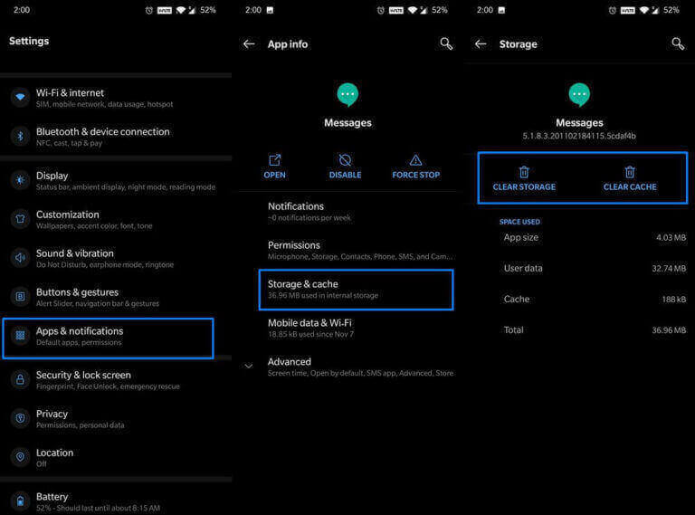 bubble de bate-papo que não trabalhando no Android 11