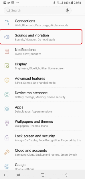 verifique as configurações do telefone