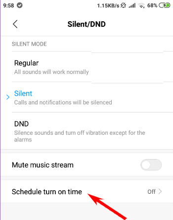 Horário de ativação da programação