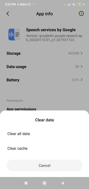 Serviços de voz do Google Atualização aguardando conexão de rede