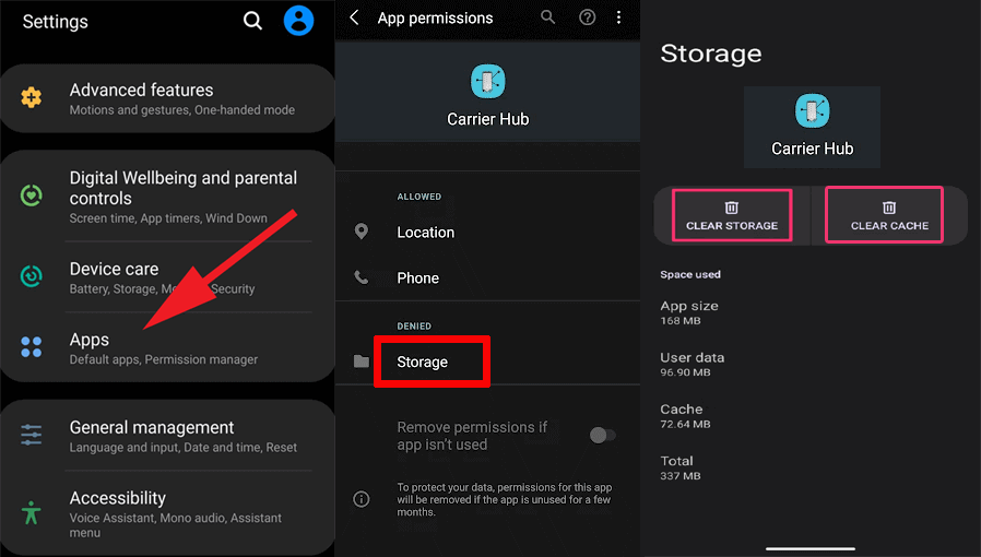 solicitações de processamento de hub de operadora