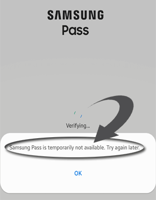 Samsung Pass não está temporariamente disponível