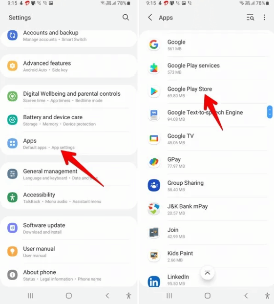 erro na Google Play Store DF-DFERH-01