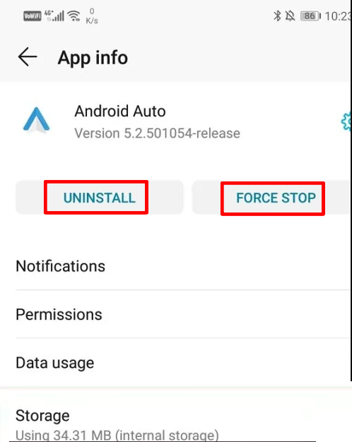 por que meu android auto não está funcionando