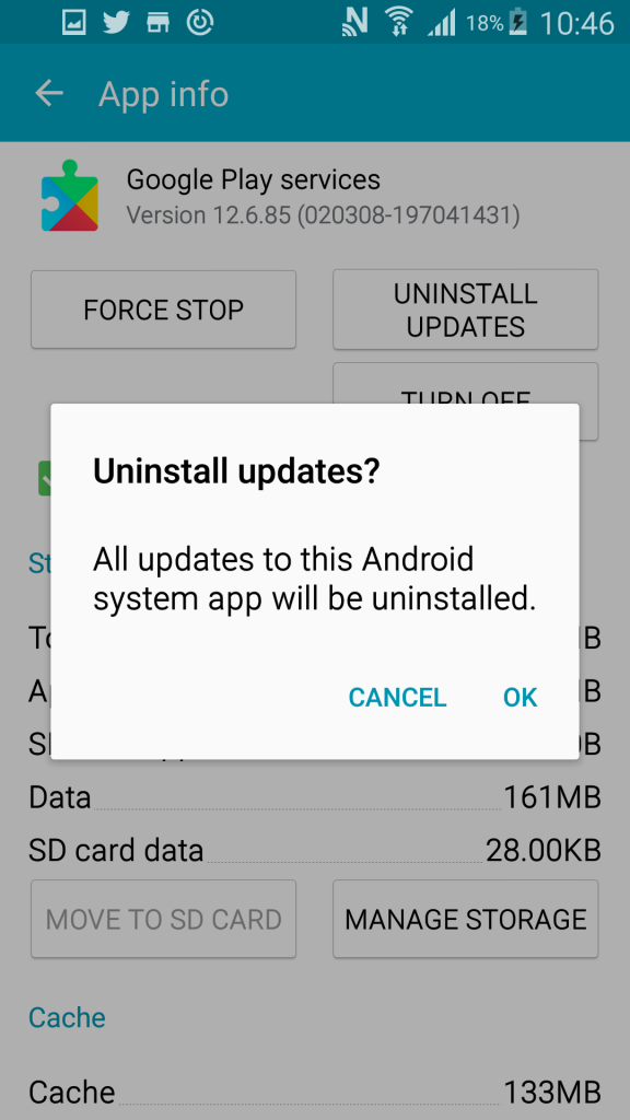 problema Comunicando-se com os servidores do Google no Android