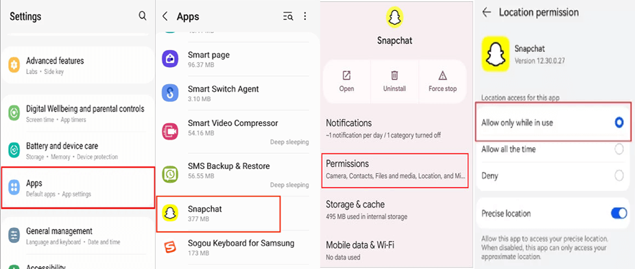 Os filtros do Snapchat não funcionam