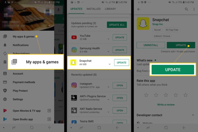 os filtros do Snapchat não funcionam no Android