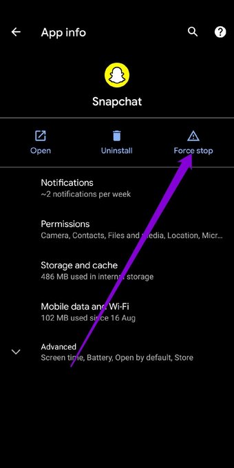 Permitir Câmera Acesso no Snapchat