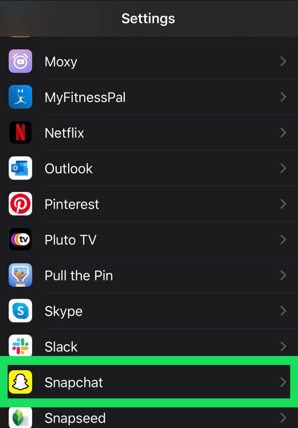 Permitir Câmera Acesso no Snapchat