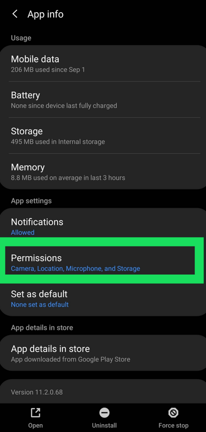 Permitir Câmera Acesso no Snapchat