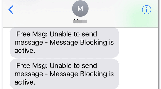 mensagem bloqueando está ativo erro