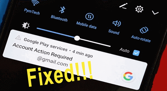 Google Play Services Conta Ação Requerido
