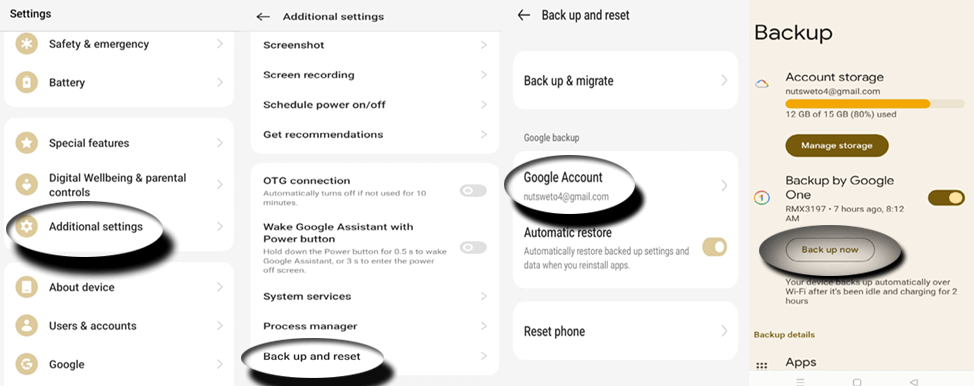 backup do telefone com tela quebrada