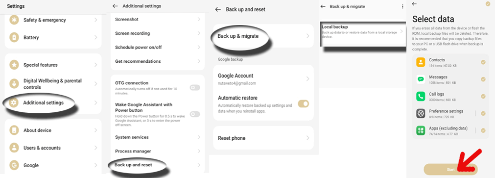 backup do telefone com tela quebrada