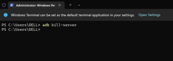 reinicie o servidor ADB