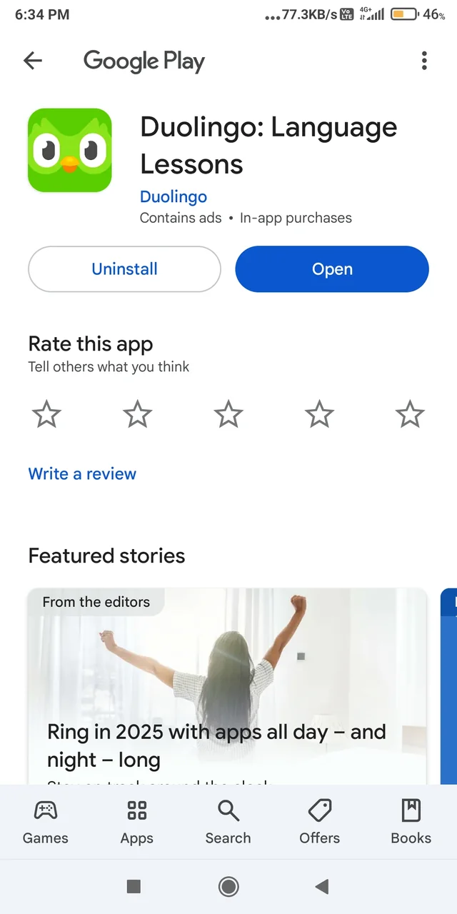 Duolingo travado na tela de carregamento do Android