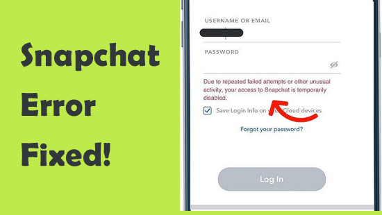 Corrigindo o “Due To Repeated Failed Attempts or Other Unusual Activity” Snapchat erro!